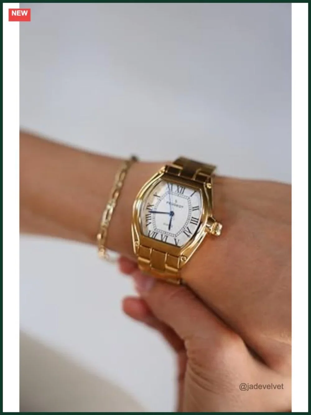 Ladies Tank Dress Watch with Bracelet & Roman Numeral Dial